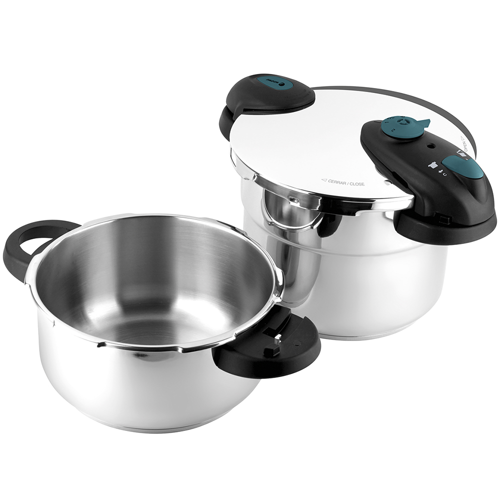 Set de 2 ollas a presión rápidas Fagor FUTURE, 6 litros, 4 litros, inox